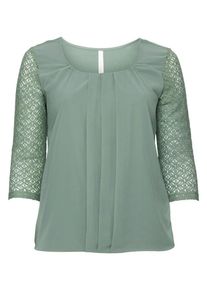 sheego Style, Damen 3/4-Arm-Shirt, Hellgrün