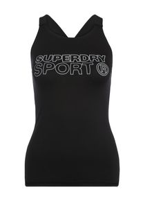 Superdry, Damen Top 'ACTIVE FITTED VEST', Schwarz / Weiß
