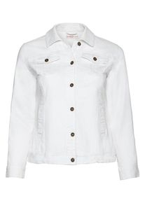 sheego Denim, Damen Jeansjacke, Wei&szlig;