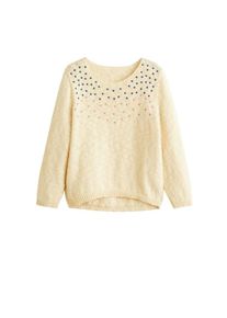 Mango Kids, M&auml;dchen Pullover 'Polly', Beige / Blau / Rosa