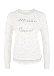 Q/S Designed By, Damen Ausbrenner-Shirt mit Glitzerdetails, Weiß