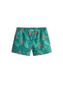 Mango Man, Herren Badehose 'Florpa', Grün / Hellrot