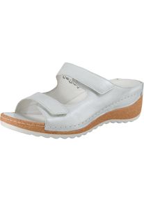 Waldl&auml;ufer WALDL&Auml;UFER, Damen Pantoletten 'Hanila', Chamois / Wei&szlig;