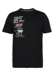 Rhode Island, Herren T-Shirt, Schwarz / Weiß