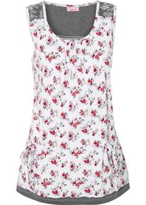 Joe Browns, Damen Bedrucktes Top, Hellgrau / Grün / Rot / Weiß