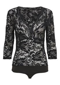 Only, Damen Body 'onlSELMA ¾ LACE BODYSTOCKING JRS', Schwarz