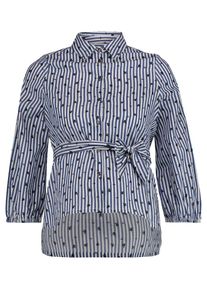 Queen mum, Damen Bluse ' ', Blau / Schwarz / Weiß