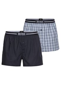 BOSS, Herren Boxershorts 'NOS Boxer EW 2P', Blau / Navy / Wei&szlig;