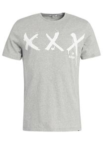 Khujo, Herren T-Shirt 'Uslo Tripplex', Graumeliert / Wei&szlig;