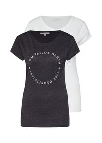 Tom Tailor Denim, Damen Shirt, Graumeliert / Weiß