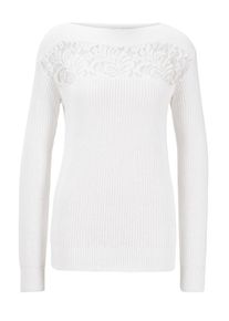 Heine, Damen Pullover, Wei&szlig;