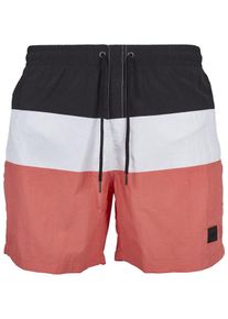 Urban Classics, Herren Shorts, Koralle / Schwarz / Wei&szlig;