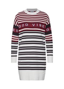 Noisy may, Damen Kleid 'FRANCES KNIT DRESS', Burgunder / Weiß
