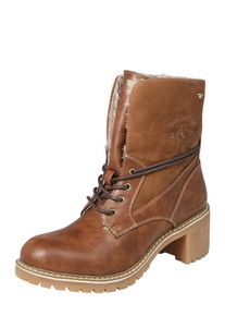 Tom Tailor, Damen Schnürstiefelette, Cognac