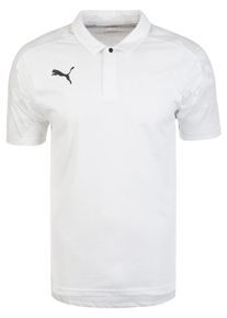 Puma, Herren Poloshirt 'Cup Sideline', Hellgrau / Wei&szlig;