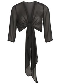 Apart, Damen Bolero aus Chiffon, Schwarz
