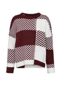 Only, Damen Pullover, Weinrot / Wei&szlig;