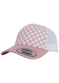 Flexfit, Herren Cap 'Checkerboard Retro Trucker', Altrosa / Wei&szlig;
