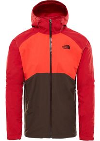 The North Face, Herren Jacke 'Stratos', Kastanienbraun / Rot / Neonrot