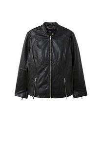 Violeta by Mango, Damen Lederjacke 'Chelsey3', Schwarz