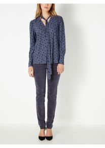 Sandwich, Damen Top, Taubenblau / Schwarz