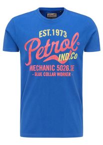 PETROL INDUSTRIES, Herren T-Shirt, Blau / Hellgelb / Pitaya