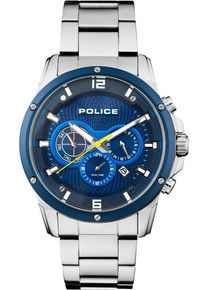 Police, Herren Uhr 'SHANDON, PL15525JSTBL.03M', Blau / Himmelblau / Gelb / Silber
