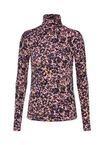 Calvin Klein, Damen Shirt 'PRT PIMA COTTON ROLL-NK TOP LS', Rosa / Schwarz