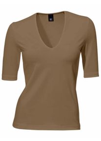 Heine, Damen Kurzarm-Shirt, Khaki