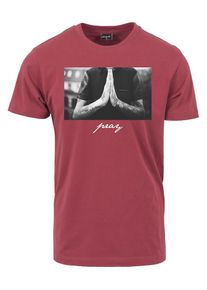 Mister Tee, Herren T-Shirt 'Pray', Rubinrot