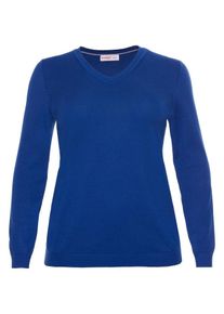 sheego Basic, Damen Pullover, Royalblau