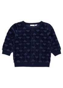 name it, Mädchen Velours Samtjacke, Nachtblau