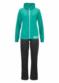 H.I.S. H.I.S, Damen Trainingsanzug, Gr&uuml;n / Schwarz