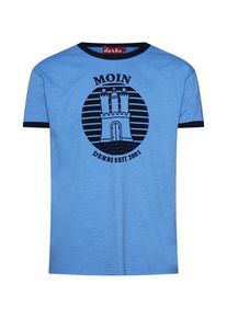 Derbe, Herren T-Shirt 'Hans', Blau / Schwarz
