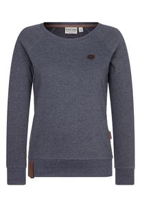 Naketano, Damen Sweatshirt 'Krokettenhorst', Taubenblau / Braun