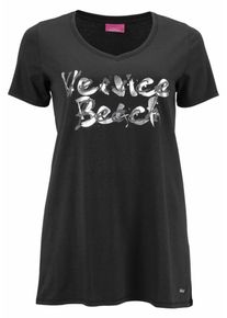 Venice Beach, Damen Longshirt, Schwarz