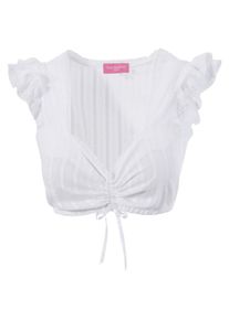 Krüger Dirndl Krüger Madl, Damen Dirndlbluse mit Spitzenbesatz, Weiß