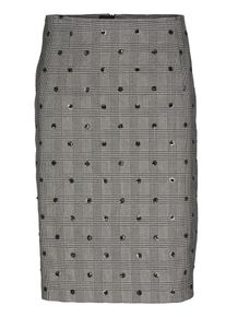 Heine, Damen Stiftrock, Grau / Schwarz