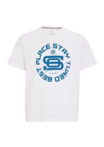 s.Oliver RED LABEL, Herren Jerseyshirt, Blau / Weiß