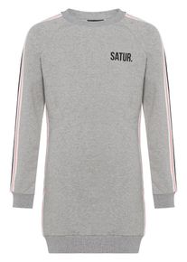 name it, M&auml;dchen Kleid Lang&auml;rmeliges Sweat, Grau / Schwarz / Wei&szlig;