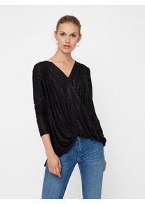 Véro Moda VERO MODA, Damen Wickelbluse, Schwarz