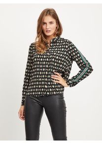 Vila, Damen Hemd, Beige / Hellbraun / Gr&uuml;n