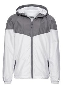 Urban Classics, Herren Jacke 'Windrunner', Dunkelgrau / Wei&szlig;