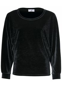 Heine, Damen Samtshirt mit feinem Glanz, Schwarz