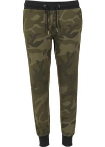 Urban Classics, Damen Pants, Oliv / Schwarz