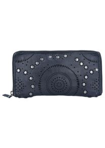 Taschendieb Wien, Damen Geldbörse Leder 20 cm, Anthrazit
