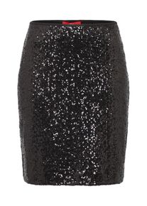 s.Oliver RED LABEL, Damen Minirock mit Pailletten, Schwarz