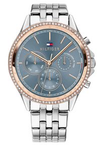 Tommy Hilfiger, Damen Uhr, Taubenblau / Rosegold / Silber