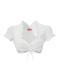 Kr&uuml;ger Dirndl Kr&uuml;ger Madl, Damen Dirndlbluse mit Raffband, Beige