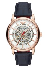 Emporio Armani, Herren Uhr, Dunkelblau / Rosegold / Rot